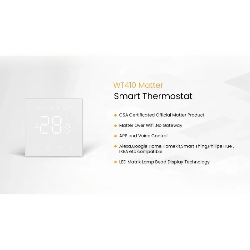WT410  WiFi Digital Screen Display Electric Floor Heating Programmable Thermostat with Google Home  Thermostat