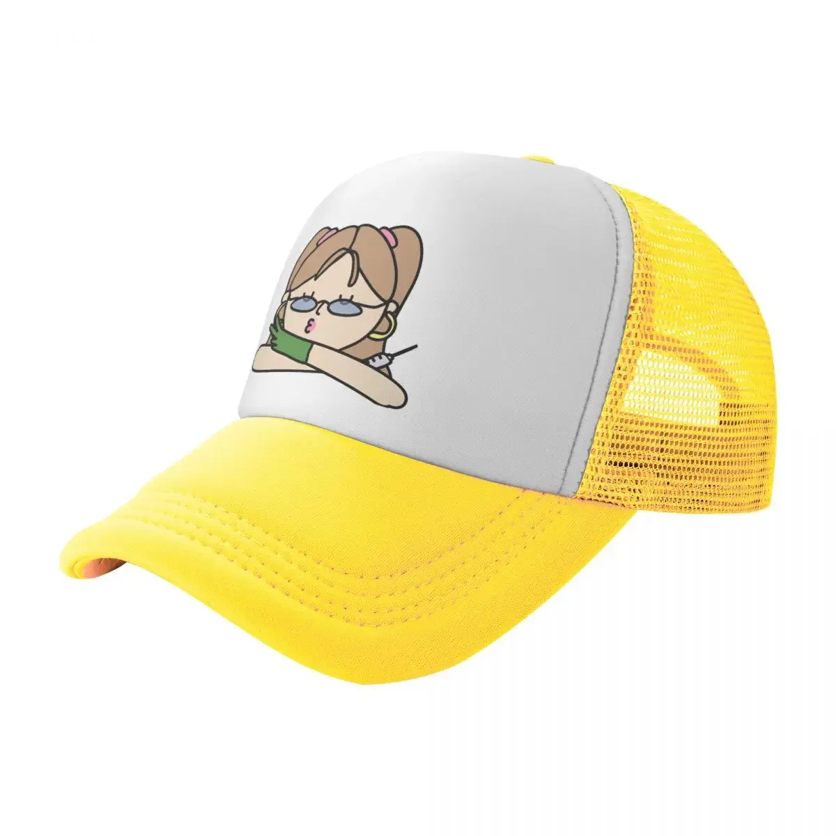 Cartoon Cute Nurse Mesh Foam Trucker Hat Leisure Enfermera En Apuros Unisex Breathable Mesh-back Sun Caps Adjustbale