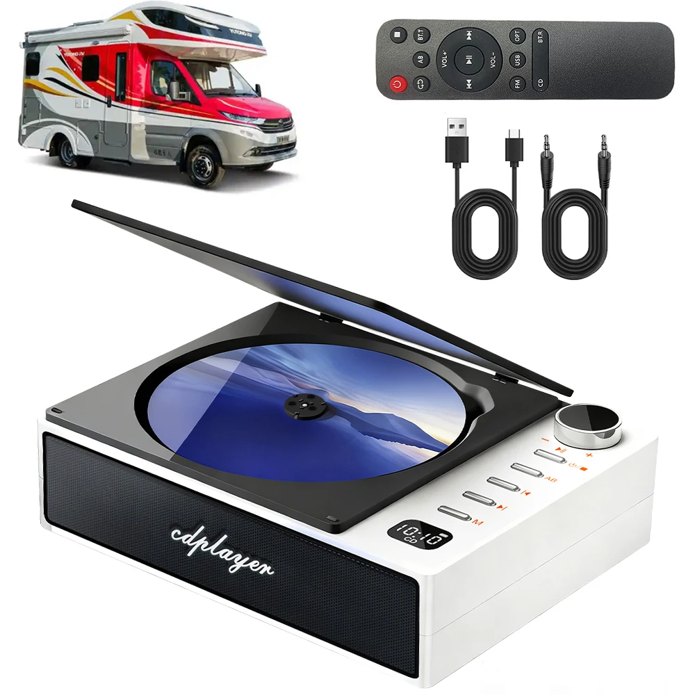 

Radio FM Receiver Car CD Player Classic Bluetooth 5.1 3.5mm AUX/USB/OPTICAL Support Portable Amplifier Wireless Loudspeaker