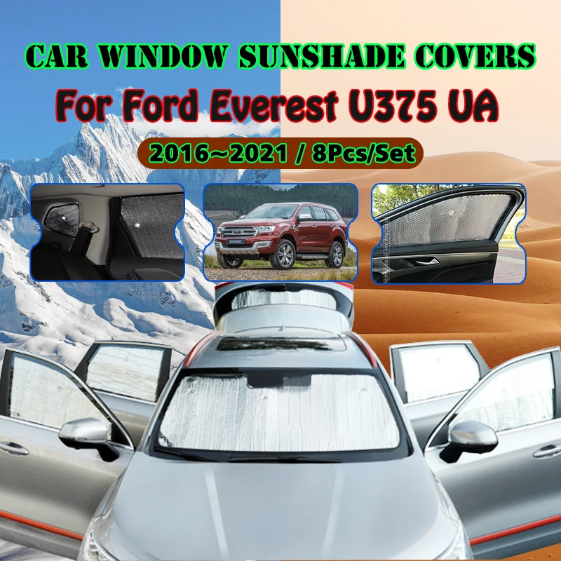 

For Ford Everest U375 UA 2016~2021 2018 Car Window Windshield Sunshade UV Protect Reflector Sun Shade Visor Auto Accessories