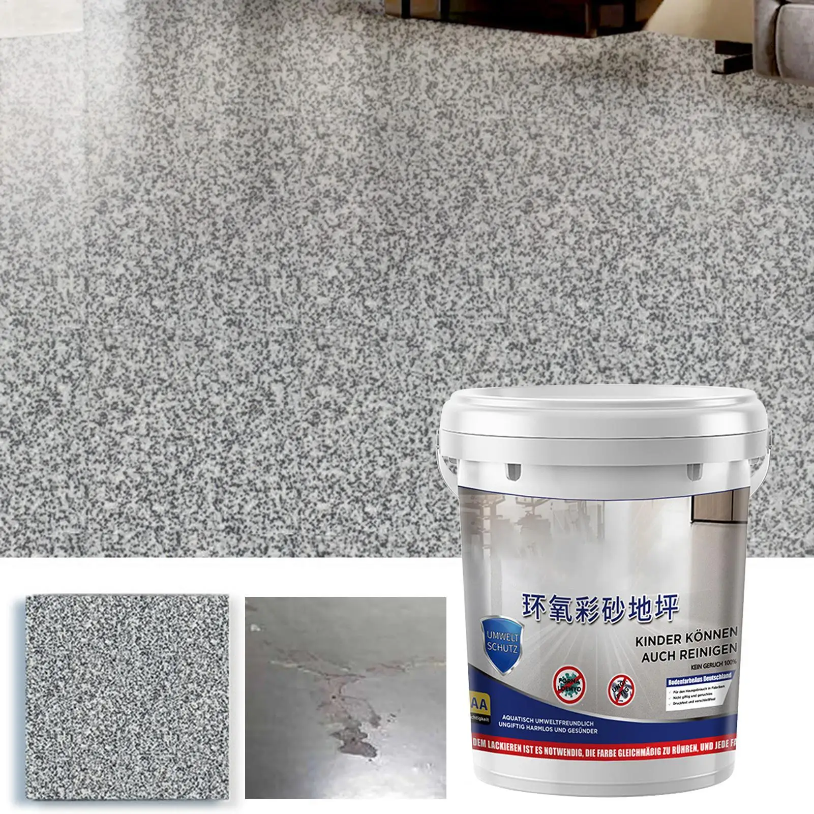 Epoxy Floor Paint Waterproof Sand Garage Floor Paint Coat Quick-Drying Stain-Resistant Painting for Construction Outdoor Indoor