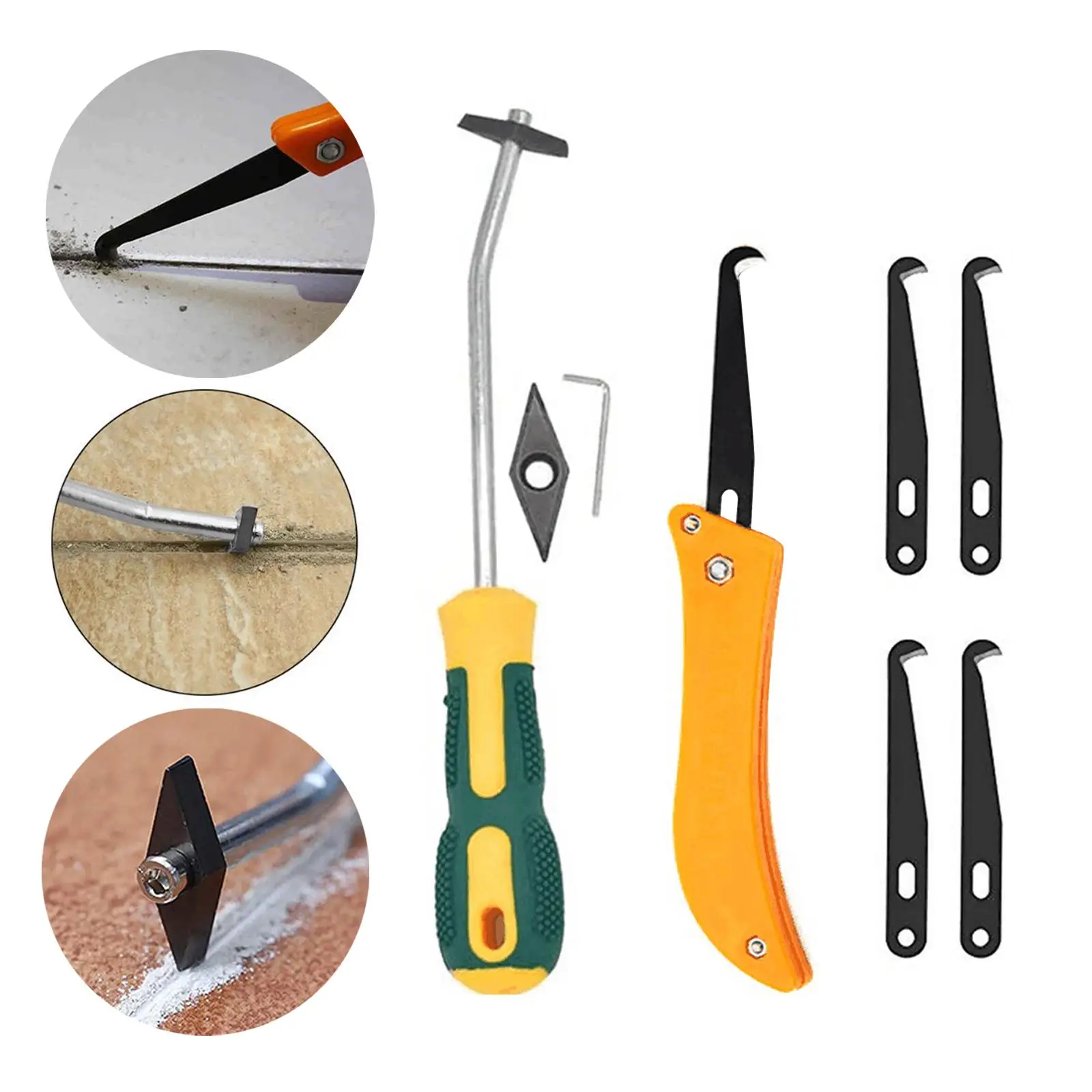 8x Kit di strumenti per calafataggio Gancio per strumento di riparazione per la pulizia delle piastrelle per giunti delle piastrelle
