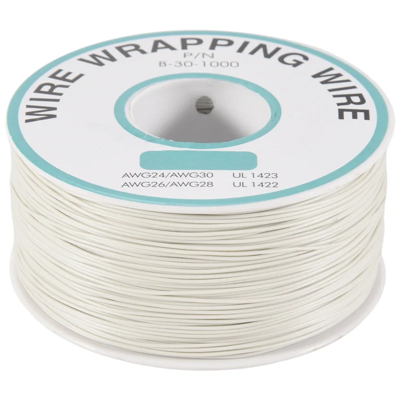 ONCE 305M White PVC Coated Tin Plated Copper Wire Wire-Wrapping 30AWG Cable Roll
