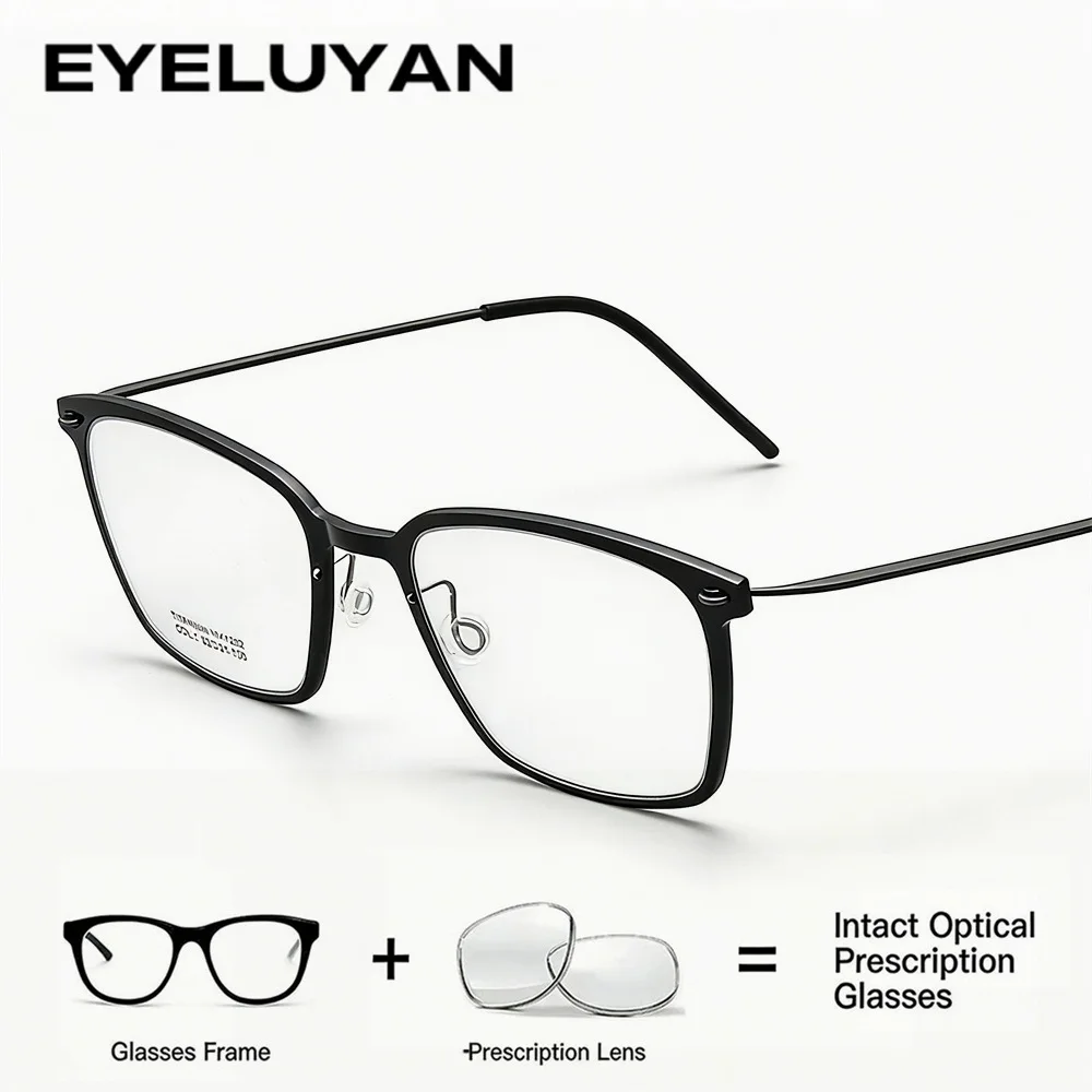 EYELUYAN Customized Prescription Glasses Screwless Eyeglasses Men Women Morten Denmark Eyewear Frame Acetate Titanium Eyewear