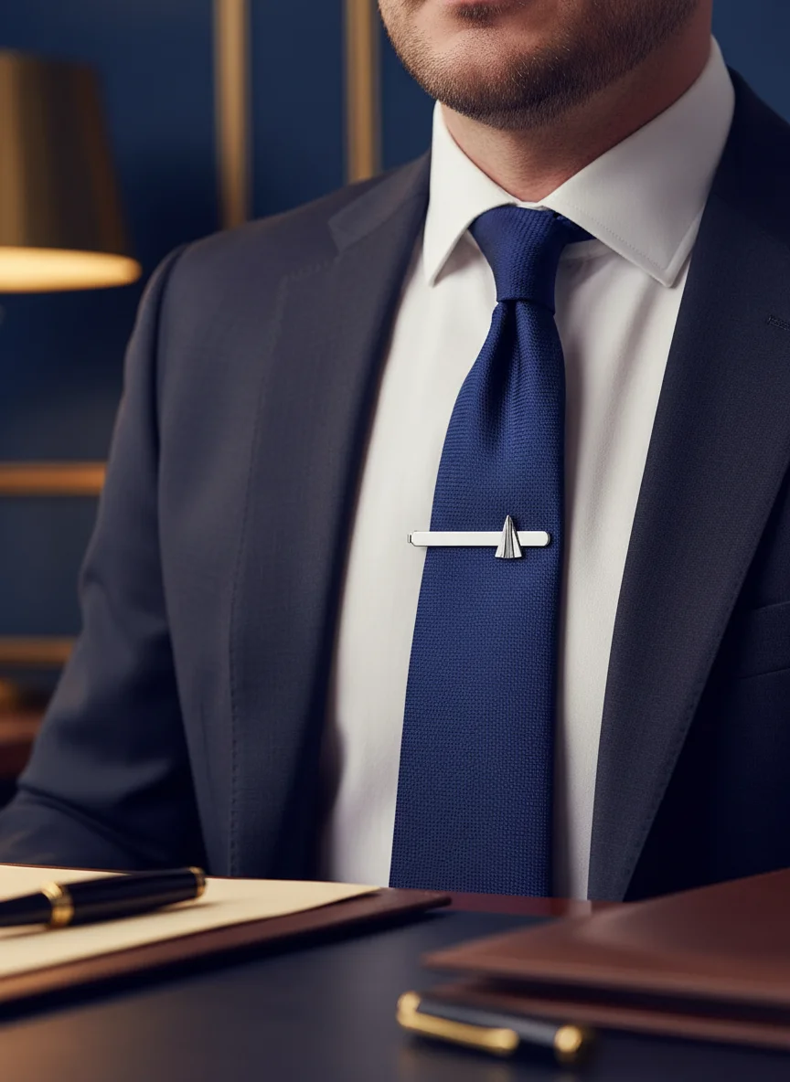 Paper Airplane Tie Clip Creative Origami Aircraft Design Mens Necktie Bar Metal Tie Fastener for Business Wedding Daily Wear