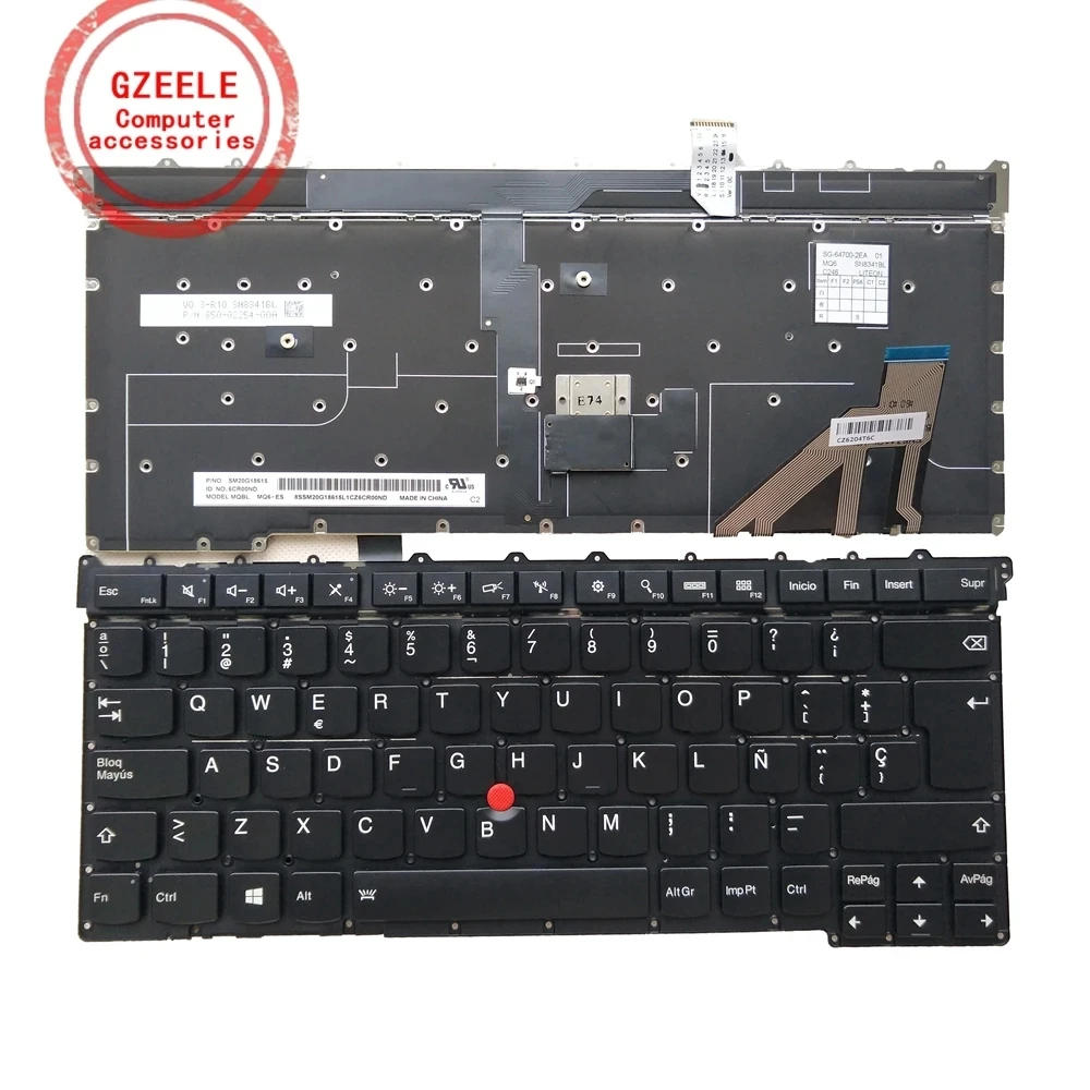 Klawiatura US/RU/SP dla Lenovo ThinkPad X1 Yoga 2019 Gen 4TH 2020 5TH/X1 Carbon Gen 3 3rd 2015 64700-2EA SN8341BL — zdjęcie produktu 5