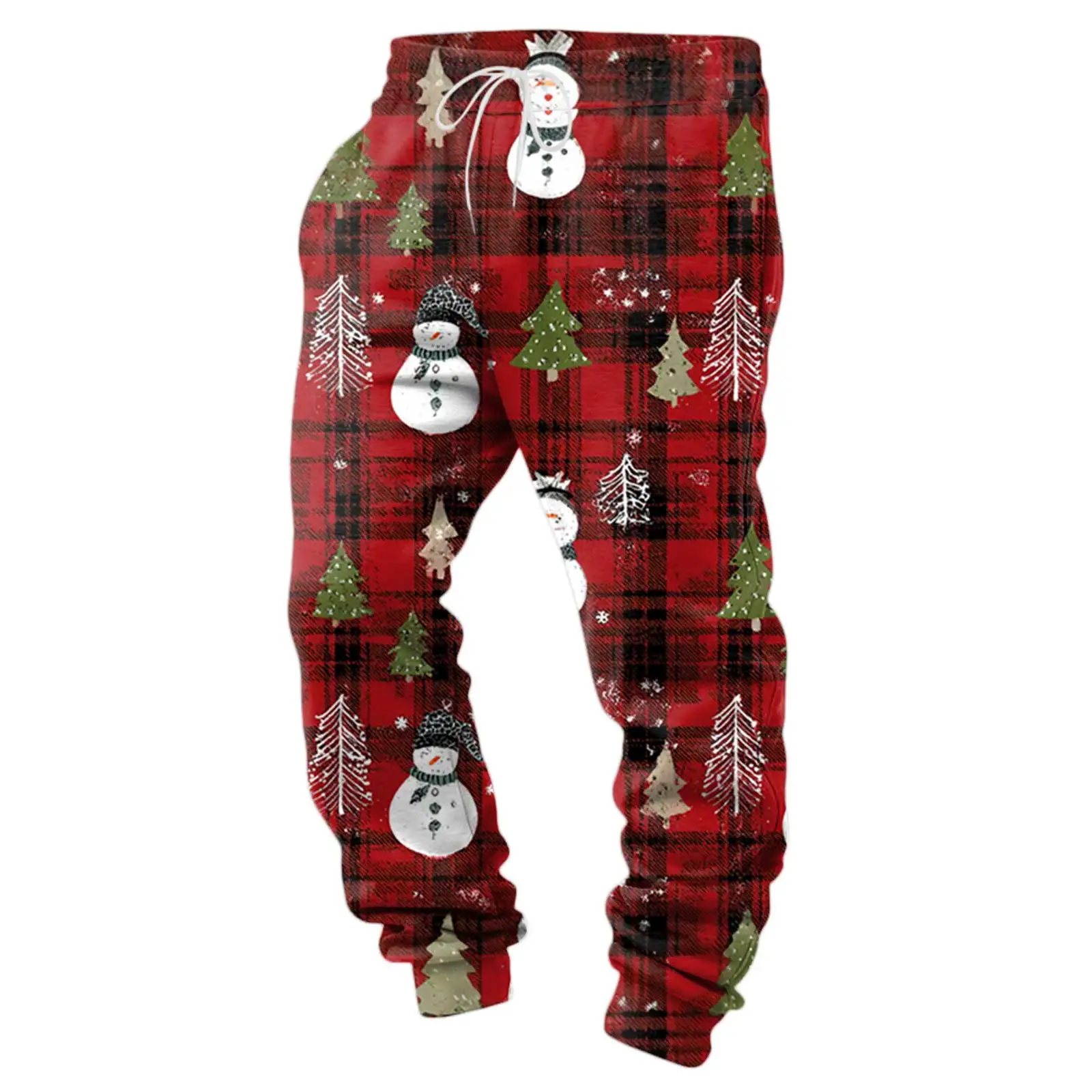 

Уютные джоггеры на флисовой подкладке с рождественским принтом. Мужские спортивные штаны для бега на флисовой подкладке. Праздничные праздничные спортивные штаны с завязкой.