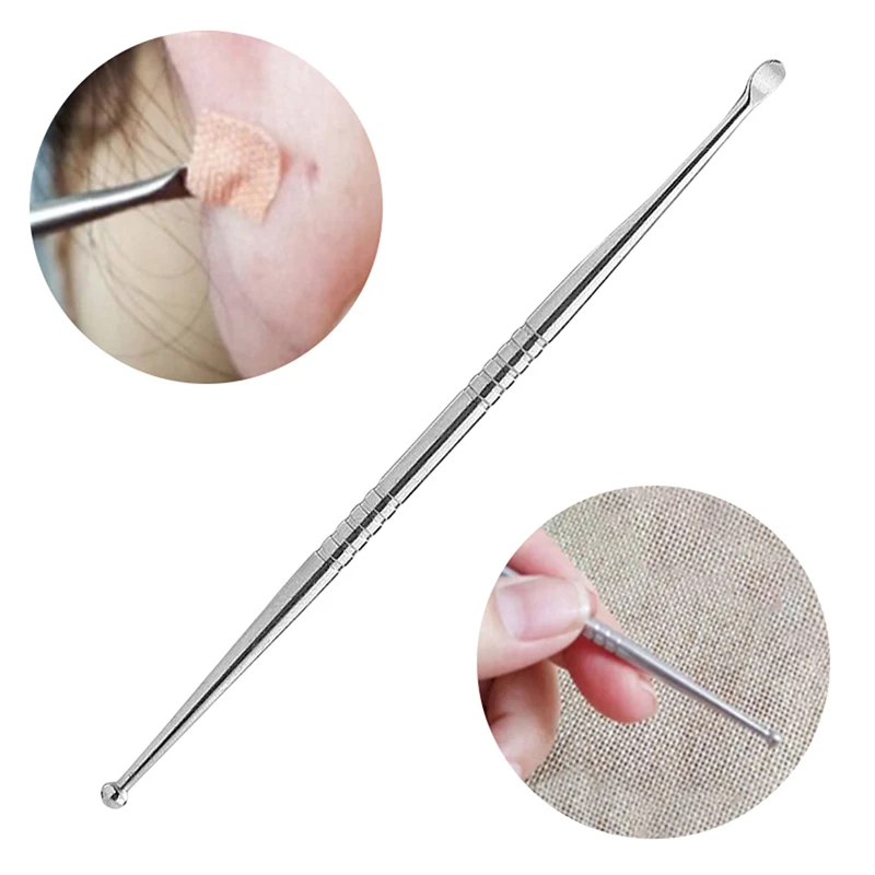 2 in 1 Ear Wax Pickers Steel Acupuncture Point Probe Auricular Cleaner Beauty Ear Reflex Massage Needle Detection Health Care