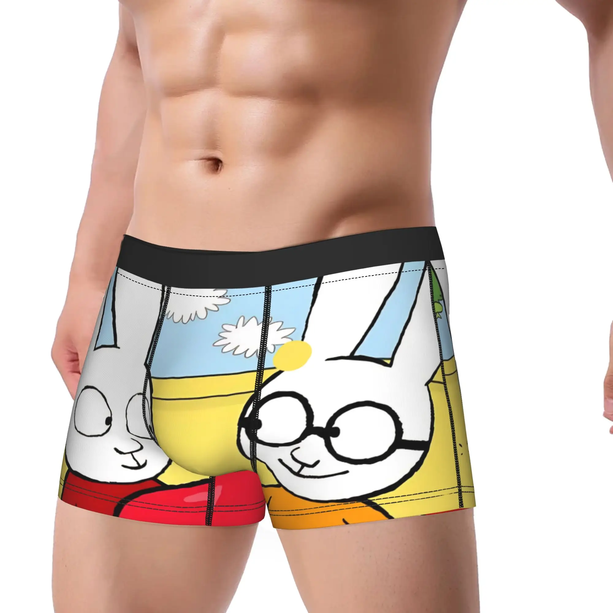 Humor Boxer Simons Rabbit Shorts Panties Briefs Men's Underwear French Cartoon Breathable Underpants for Male S-XXL