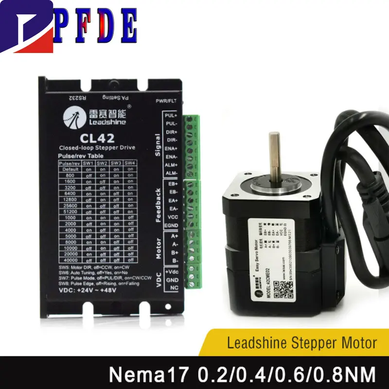 

Leadshine Nema17 2 Phase Stepper Motor 42cme02 0.2nm 42cme04 0.4nm 42cme06 0.6n.m 42cme08 0.8n.m and Stepper Driver Cl42