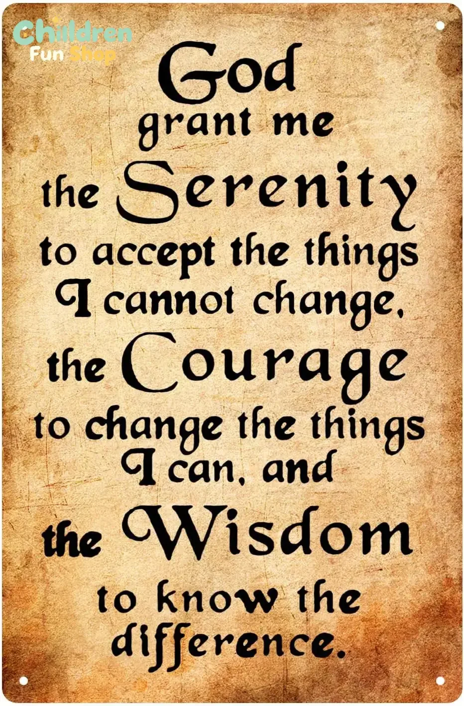 god grant me the serenity tin sign Vintage metal signs Christian Wall Art Serenity Prayer sign  --Tin Sign