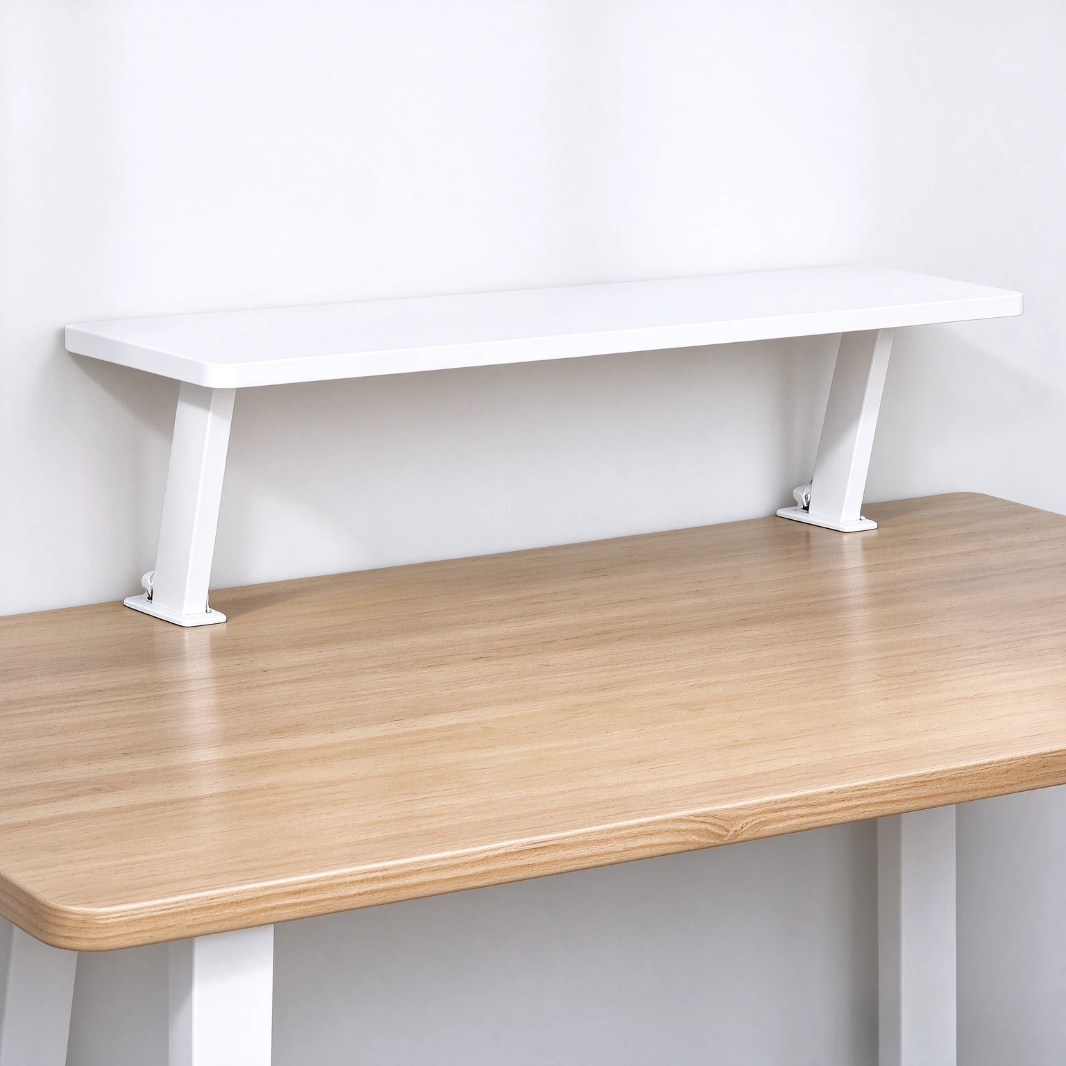 Clamp On Desk Organizer Shelf,Optional Length 16 IN/24 IN,Desktop Extender,Adjustable Floating Desktop Stand Without Drilling,Shelf Adjustable Desk Extension Shelving Unit For Dorm Office Home Furniture