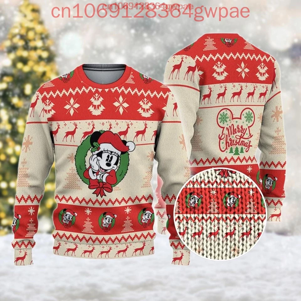 Minnie Mouse Ugly Sweater Men's Women's Tops Disney Ugly Christmas Sweater Anime Xmas Gifts Christmas Sweater