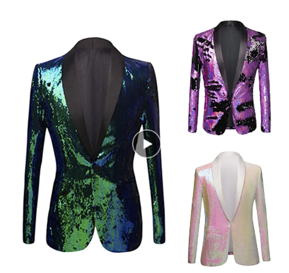 

Man Nightclub Dancer Singer Stage Costume Sequins Suit Magician Host Coat Festival Clothing Men's Dresses Rave Outfits