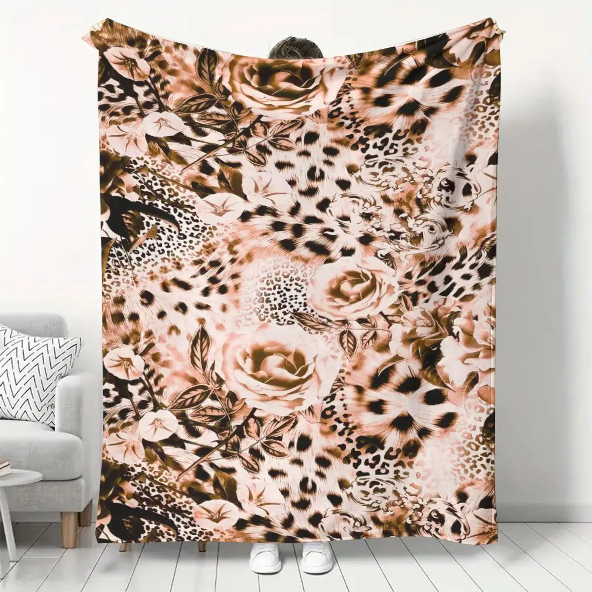 Leopard print blanket, dedicated lunch break nap blanket, latest trendy style, affordable price, machine washable design, fashio