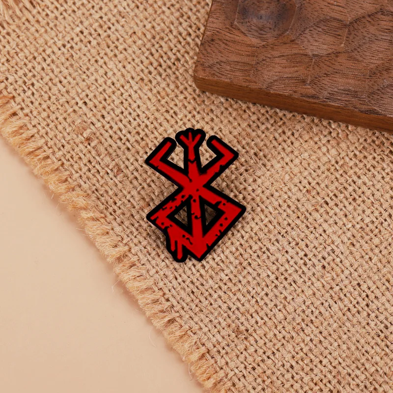 Anime game peripheral alloy Enamel Pins Geometric shape of red line Alloy drip oil brooch Clothing Accessories Jewelry Kid Gifts