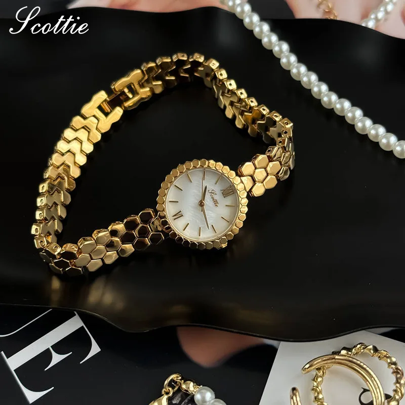 Jam Tangan Wanita Elegan Jam Tangan Rose Gold Gelang Jam Tangan Wanita Kecil, Hadiah Untuk Wanita, Jam Tangan Wanita Berkualitas Tinggi.