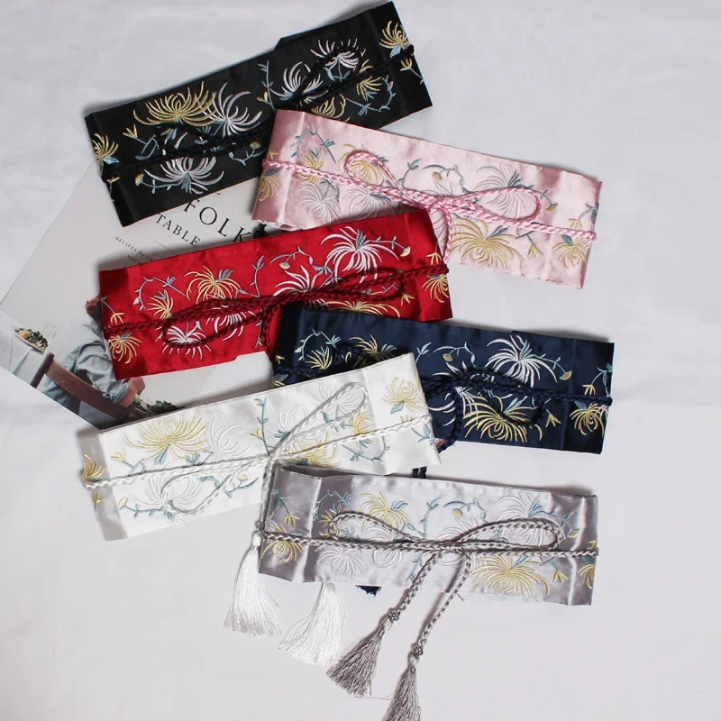 ผู้หญิง Retro จีนชุดเย็บปักถักร้อยตกแต่งเข็มขัดญี่ปุ่นแบบดั้งเดิมชุดกิโมโน Obi