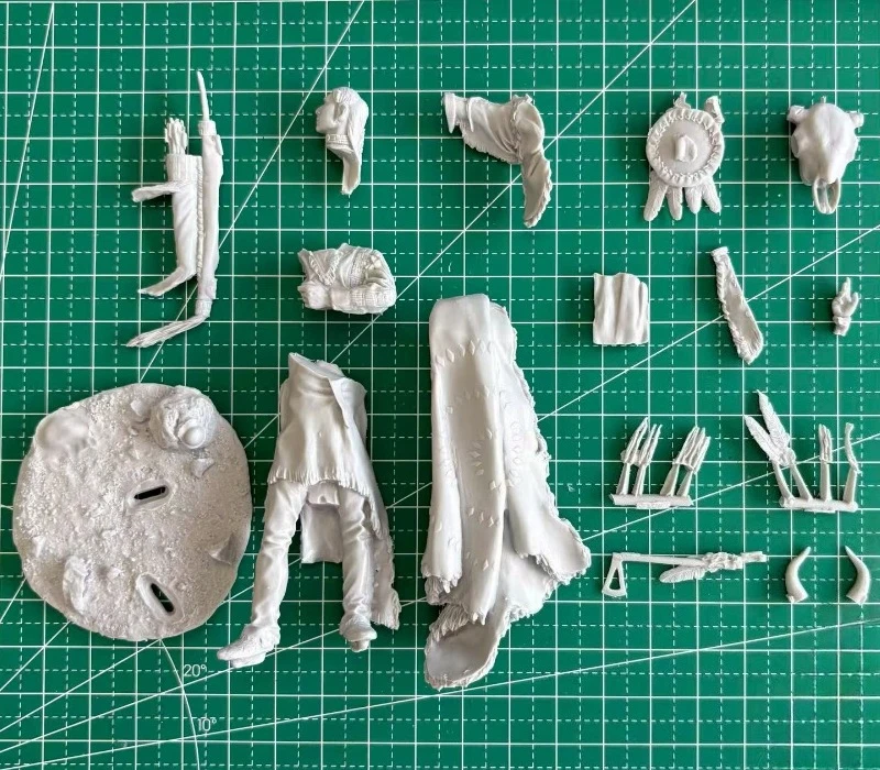 Zestaw modelarski figurki z żywicy odlewanej ciśnieniowo w skali 1/24, szlachetny wojownik Sioux, hobby, miniaturowe zabawki, niezmontowany i niepomalowany, do samodzielnego montażu, diorama.