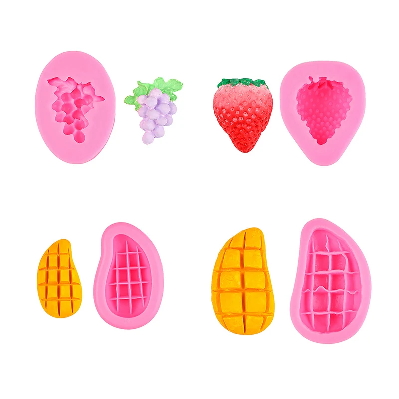 Uva Mango Fragola Strumenti di cottura Stampo in silicone per cuocere fondente Zucchero di torta Decorazione Accessori da cucina Pasticceria da forno