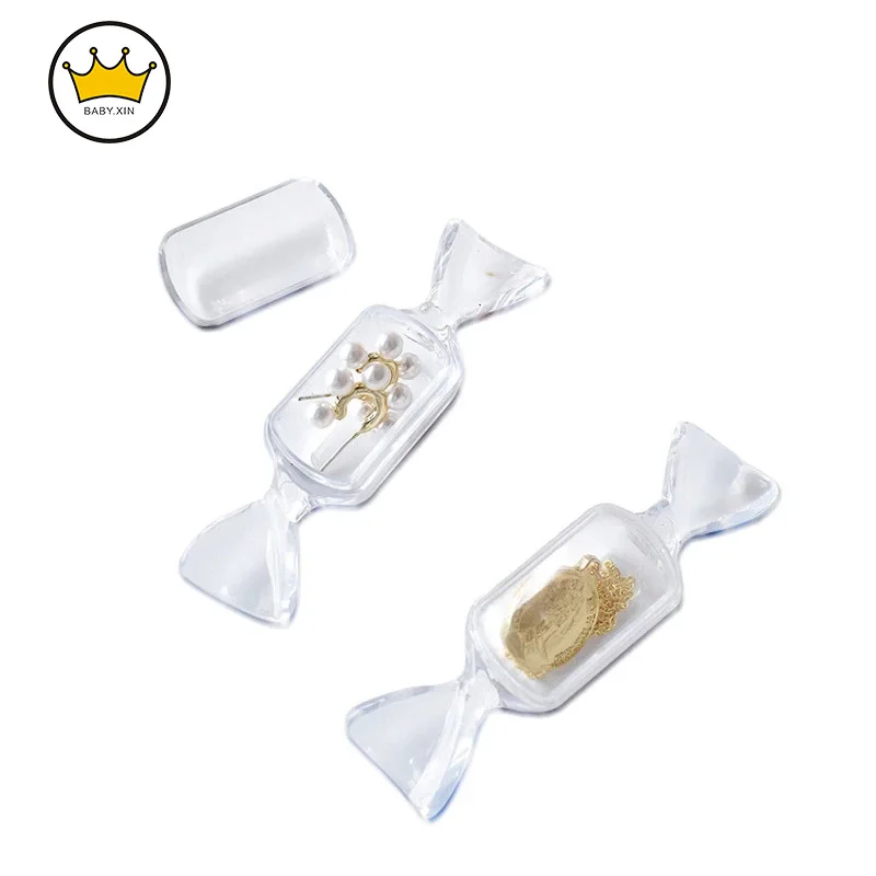 New Mini 1PCS 5PCS  Plastic Transparent Candy Box Candy-shaped Storage Container DIY Wedding Supplies