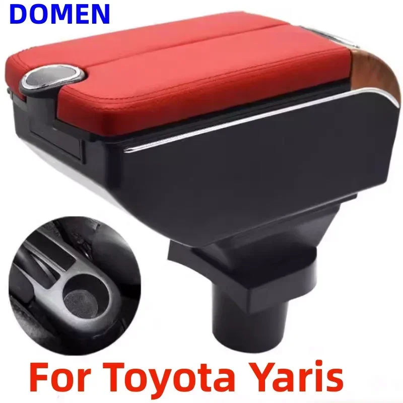 For Toyota Yaris armrest box Interior Parts Car Central Store Content With Large Space Dual Layer USB Charging