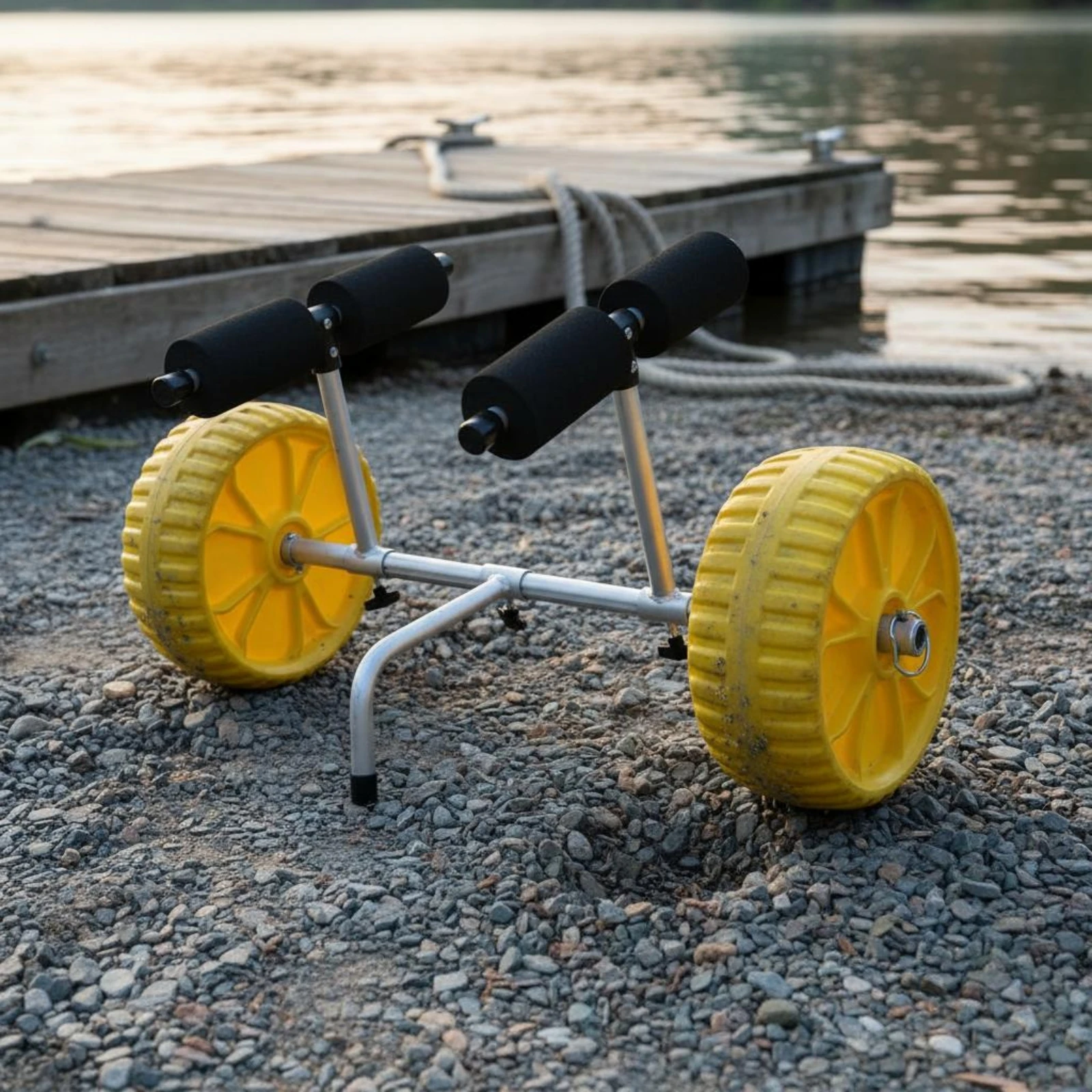 

Aluminum Kayak Transport Trolley Foldable Folding Kayak Trolley Small Watercraft Carrier Lightweight Water Sports Gear Easy To