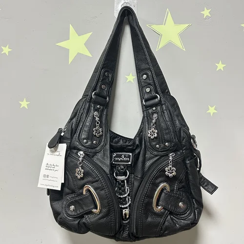 Imagen 2 del producto Angel kiss, bolsos de mano para mujer, bolso de hombro a la moda, bolso grande negro con asa superior, paquete de compras, bolso con múltiples bolsillos, bolso para mujer