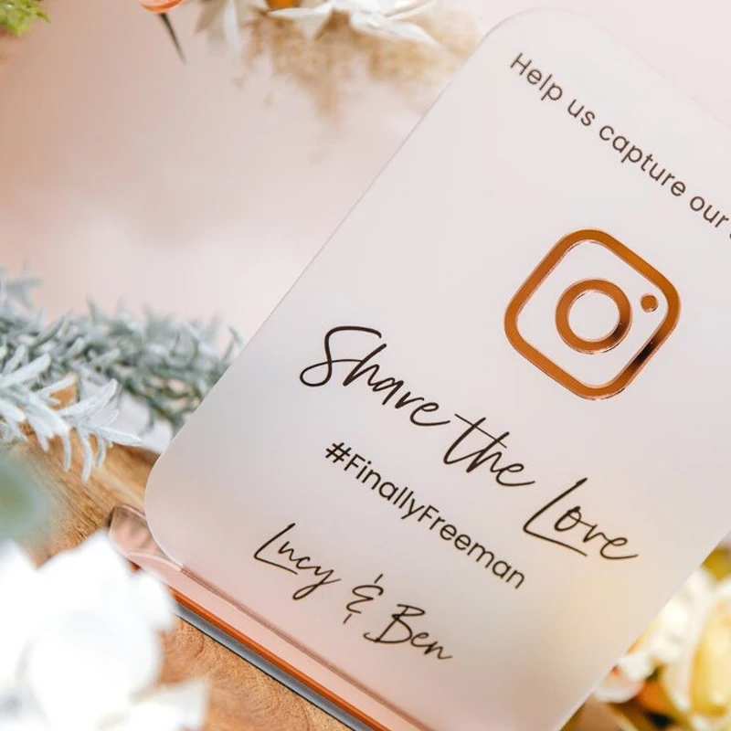 Personalised Share The Love Instagram Sign,Rosegold Acrylic Wedding Decor,Hashtag,Social Media,Guest Photo Sharing Plaque