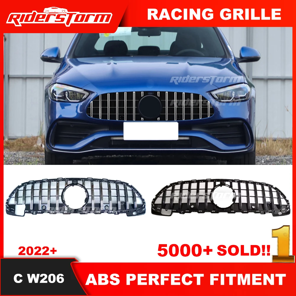 

For New C class W206 Grille 2022+ Front Bumper Mesh C250 C200 C300 W206 panamerica Grill For merced w206 Diamond Grille