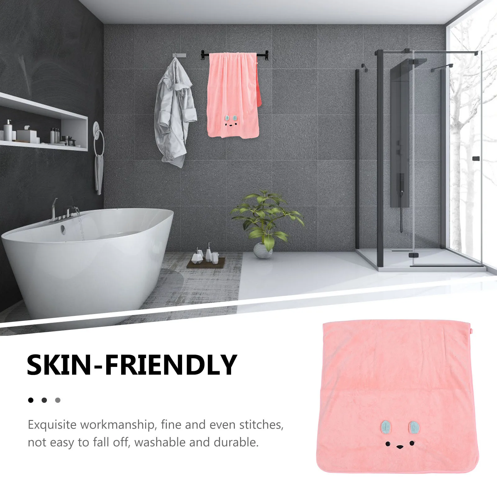 

1Pcs Absorbent Large Bath Towel Cartoon Animal Pattern Soft Comfortable Quick Drying for Beach Gym Spa Home Cartoon Bath Towel