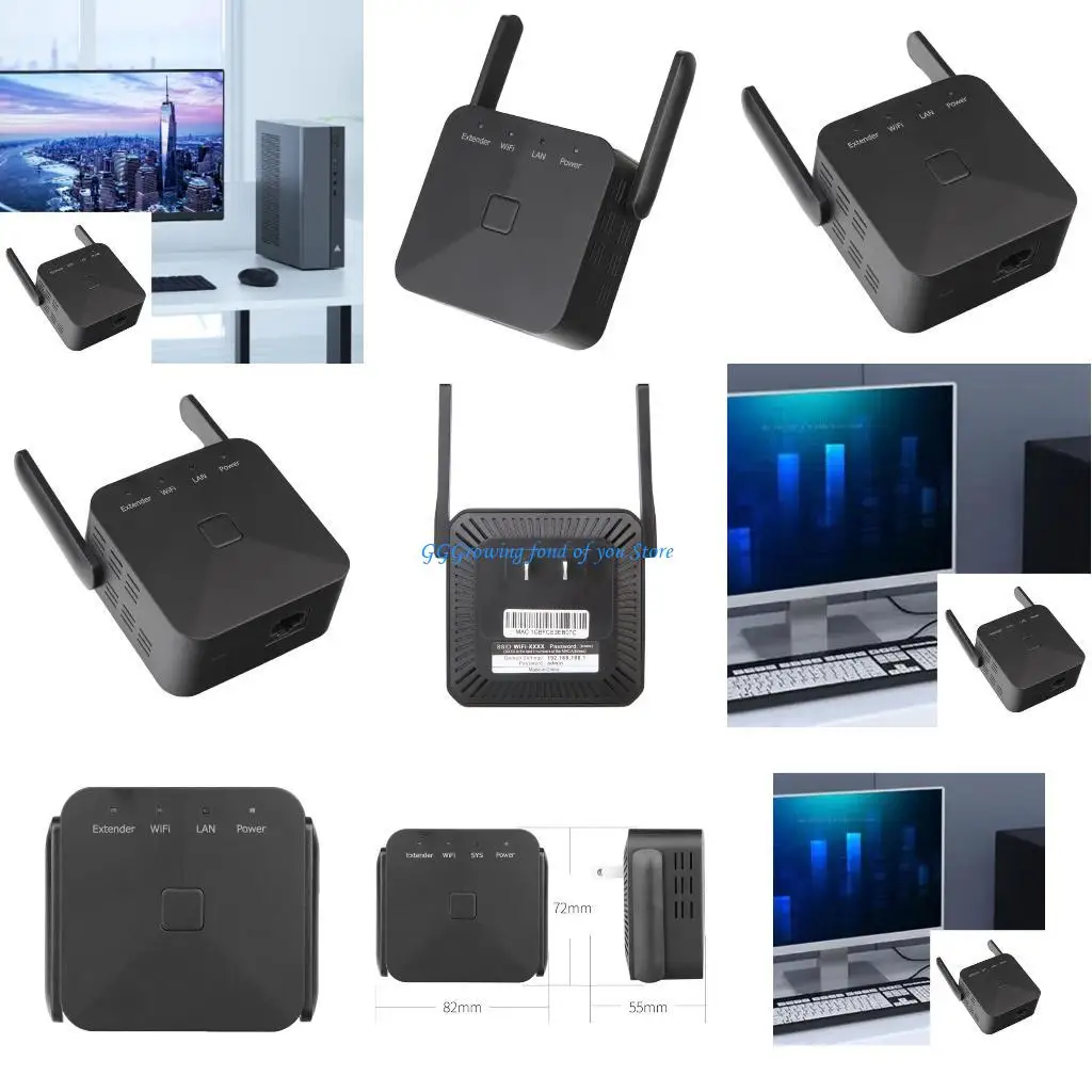 

H9EB Through Wall Wireless Repeater 300Mbps Double Antennas Routing Intelligent