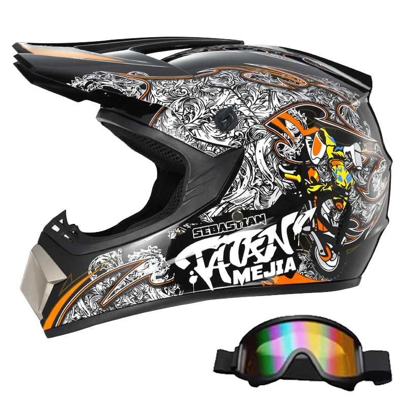 Motocross Helmet Full Face Kit for Kids & Adults: DOT Certified/ Goggles & Gloves for Dirt Bike, ATV, MX Riding