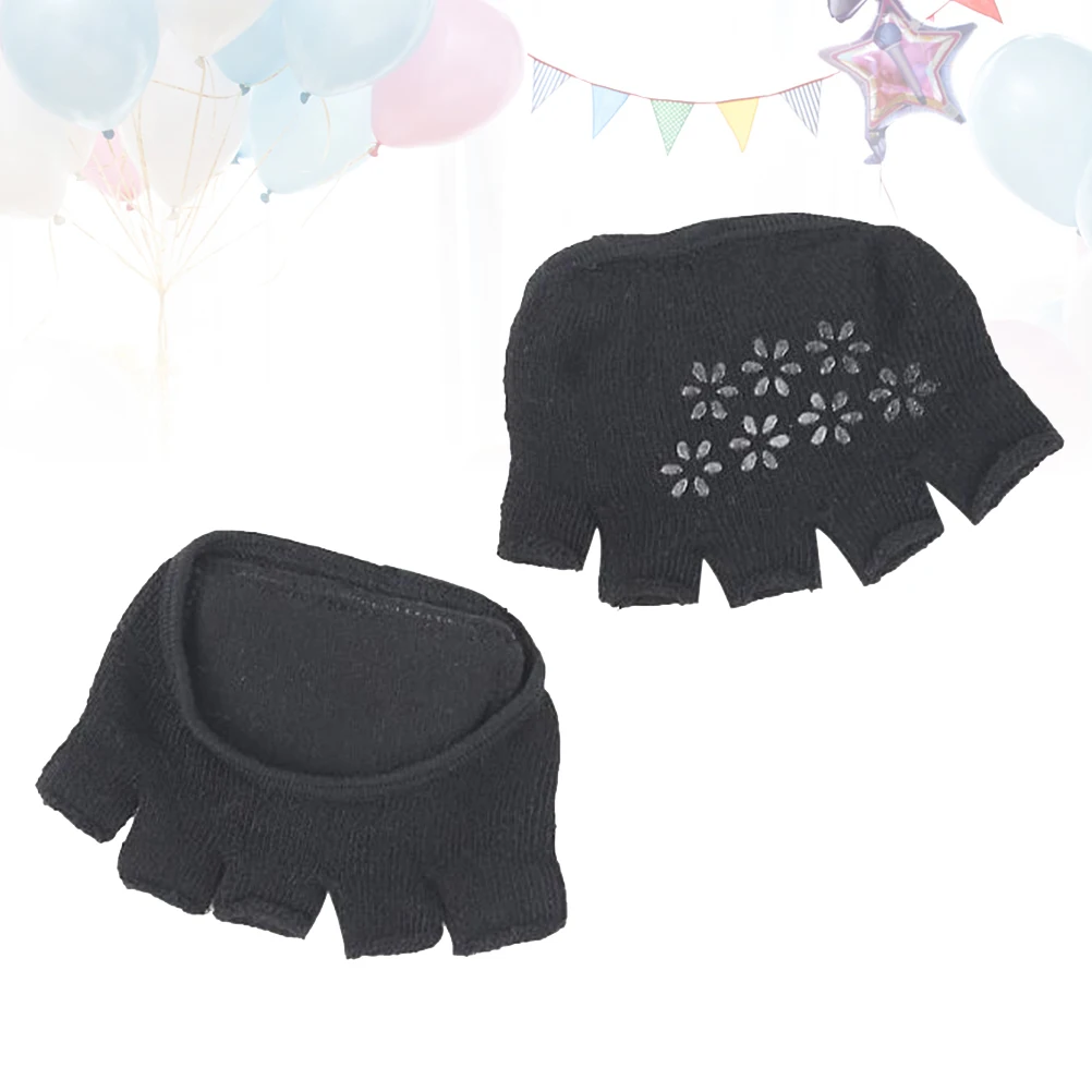 

Sweat-absorbing and Breathable Socks Cushioning Forefoot Pads Five Toe Half Short Peep