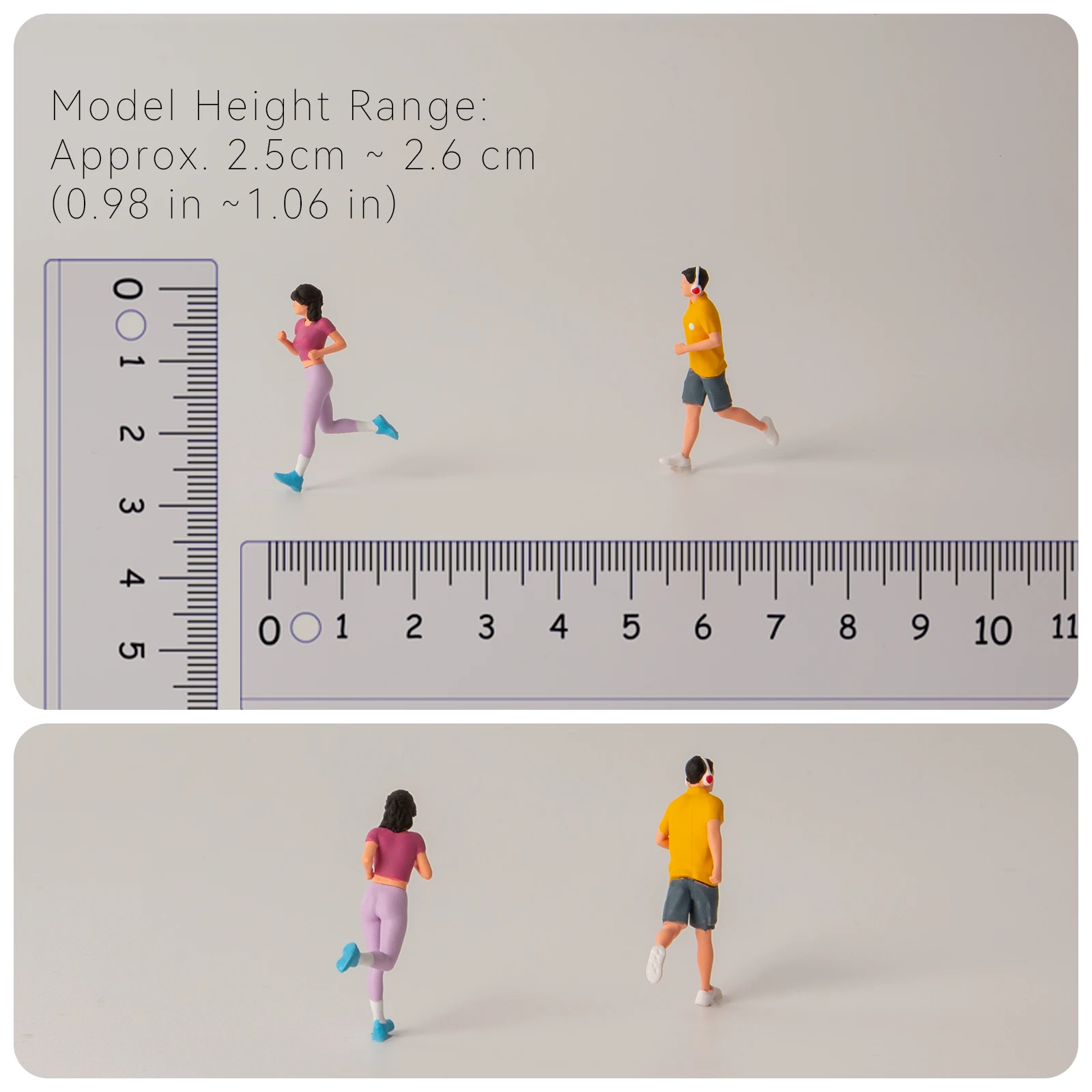 1/64 Resin Diorama Jogging Minifigure Model Kit Model Props Creative Photography Display Collection Decoration