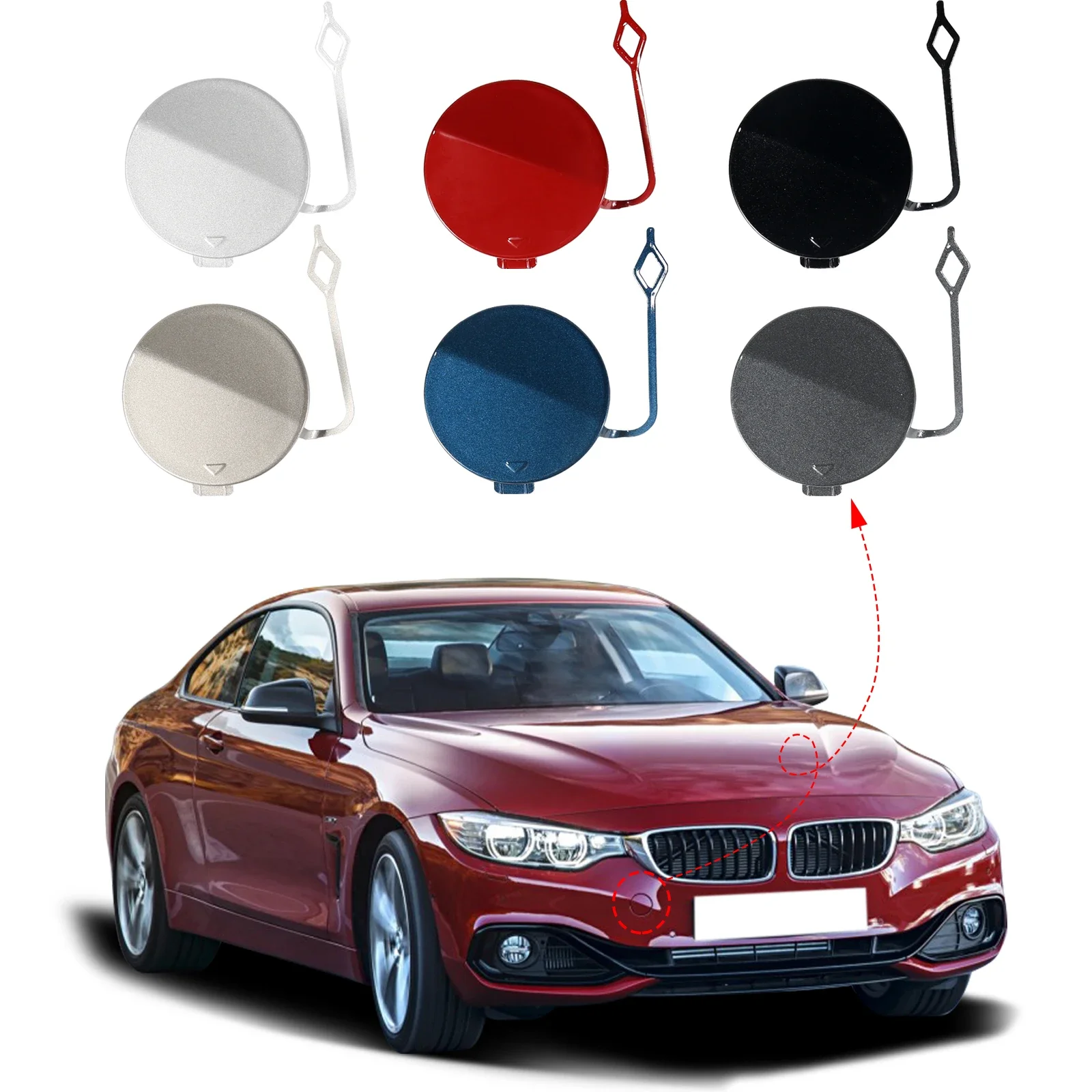 

Front Bumper Tow Hook Cover Cap Towing Eye For BMW 4 Series F32 F33 Fit 428i 430i 2014 2015 2016 2017 2018 2019 51117363392