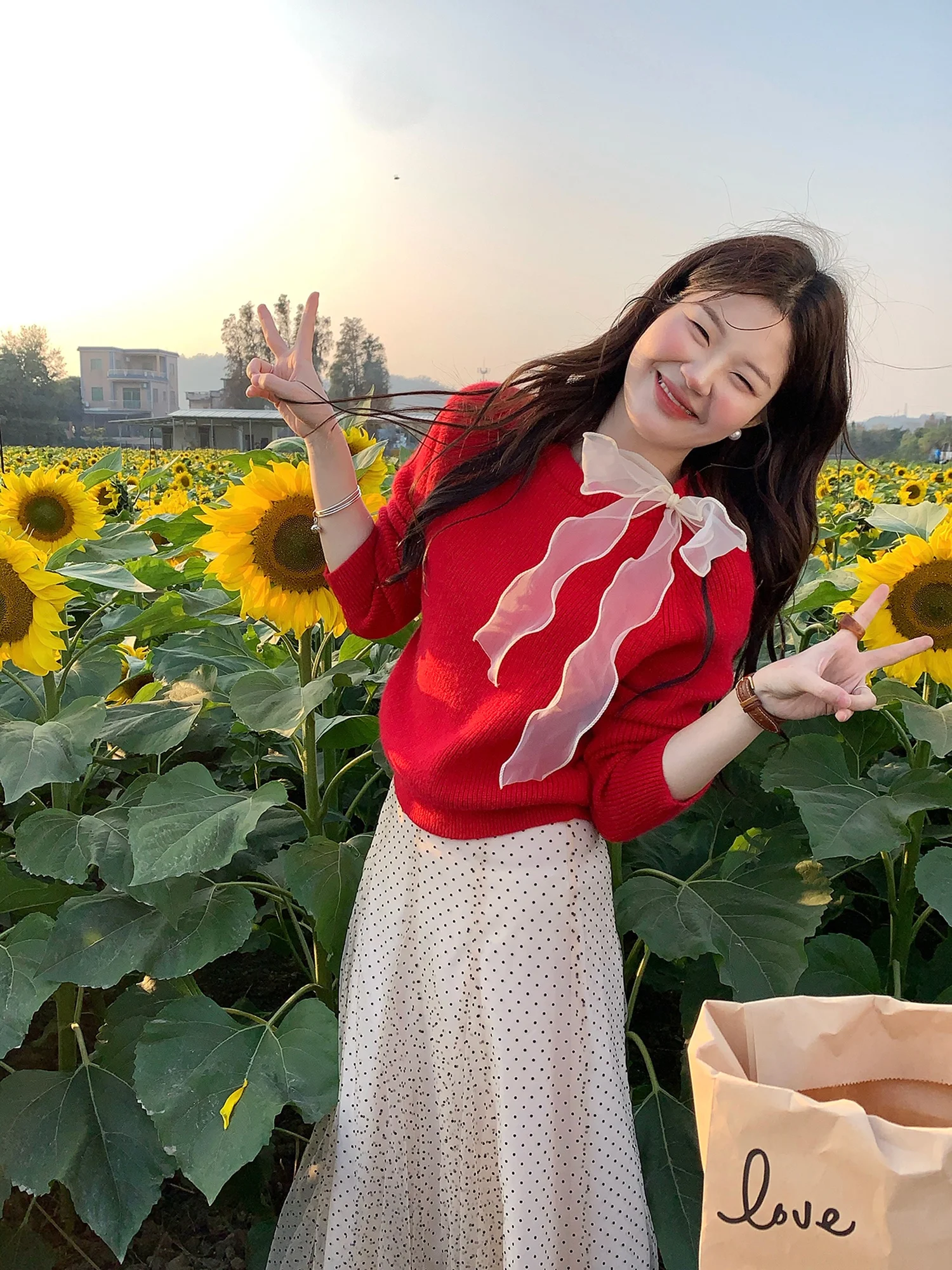 

Корейский вязаный свитер с круглым вырезом и узлом, однотонный, с длинными рукавами, стандартный крой, для женщин, онлайн-продажа