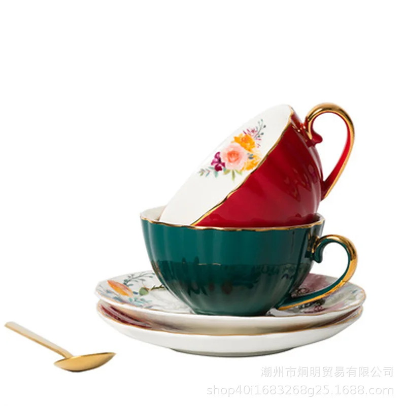 HT ceramic coffee cup set high value couple pair water cup bone china tea small luxury 5