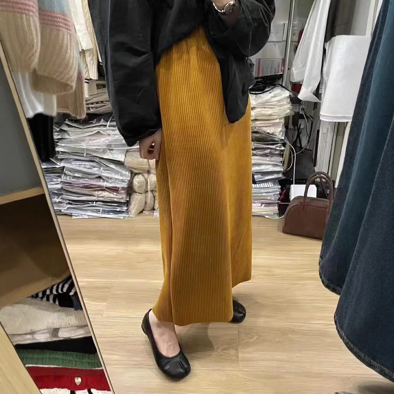 

Vintage Elegant Loose A- Line Midi Skirt High Waist Tunic Purple Asparagus Slit One-Step Skirt Women's Fashion Spring Autumn