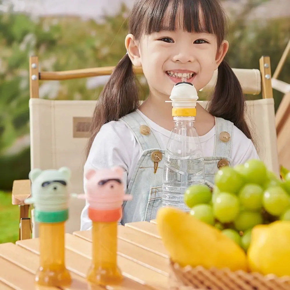 Silicone Straw Baby Water Bottle Cap Twist Cover Cap With Straw Bottle Replacement Lid Straw Lid Anti Choking Baby Learning Cup