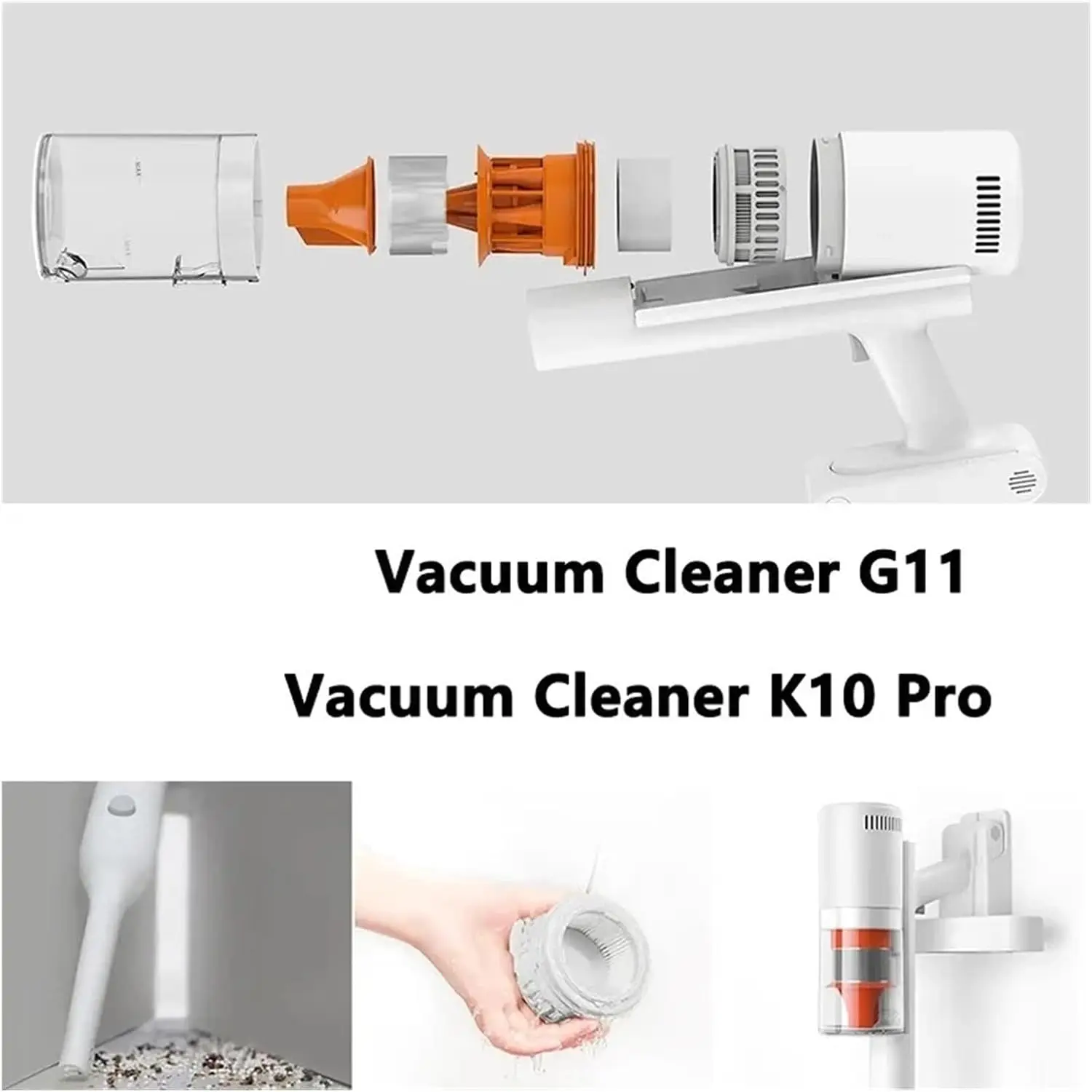 For Xiaomi Vacuum Cleaner G11 / Xiaomi Mijia K10 Pro / MJWXCQ05XY / MJWXCQ05XYHW Hepa Filter Replacement Spare Part Accessory