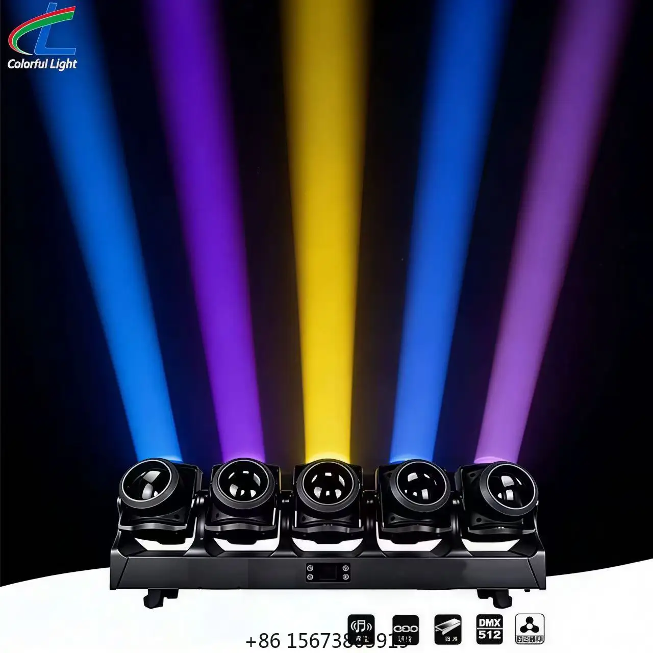 TB5F TORNADO Outdoor IP66 5x120W RGBL LED Moving Head Light Bar for DJ Events with DMX512 Control