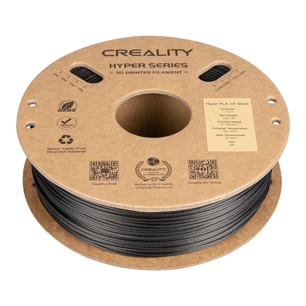 Imagem -03 - Creality Hyper Pla-cf Filamento de Impressora 3d com Acabamento Fosco para K1c k1 Max 1.75 mm 1.0kg 300 mm s Velocidade de Impressão Materiais de Impressão 3d