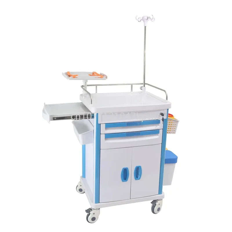 Trolley Medical ABS Plastic Emergency Treatment Trolley Cart Hospital Furniture Anesthesia Drug Medical