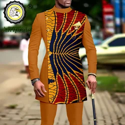 African Suits for Men Single Breasted Printed Blazer and Pants 2 Piece Set Dashiki Outfits Ankara Attire for Wedding A2316019