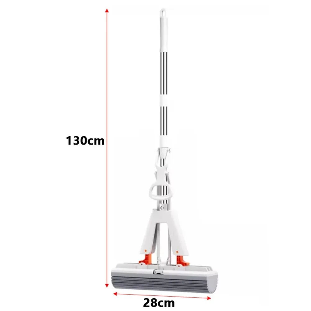 2026 Magic Self-Cleaning Flat Mop Hand-Free Squeezed Self-Draining Rubber Cotton Reusable Sponge for Household Floor Cleaning