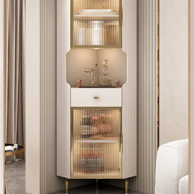 Light Luxury Corner Cabinet Simple Living Room Wine Cabinet Dining Room Storage Cabinet Triangle Corner Bedroom Storage