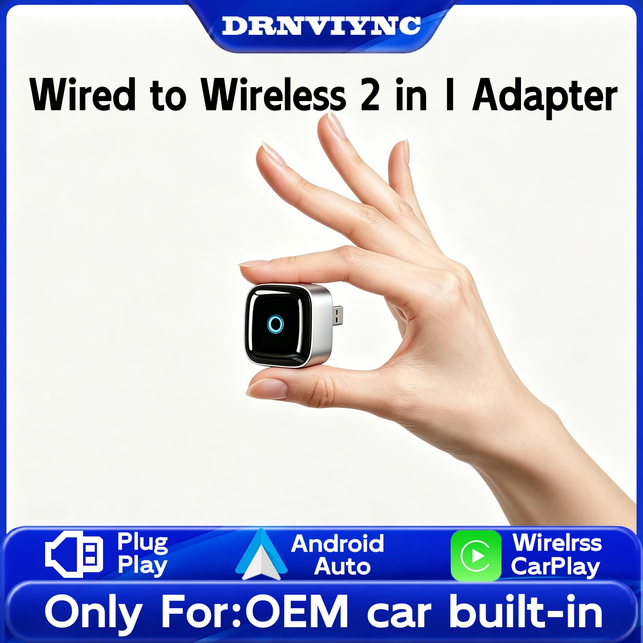 DRNVIYNC 2026 CarPlay Wireless Adapter Android Auto To USB Car Play Wireless Intelligent Systems Wireless Adapter Mini AI Box
