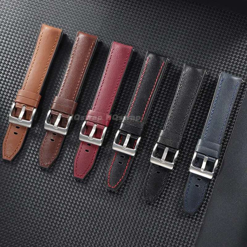 Ремешок из натуральной кожи 20 мм 22 мм для Seiko, винтажный ремешок для часов из воловьей кожи, быстросъемный универсальный сменный браслет, спортивный браслет