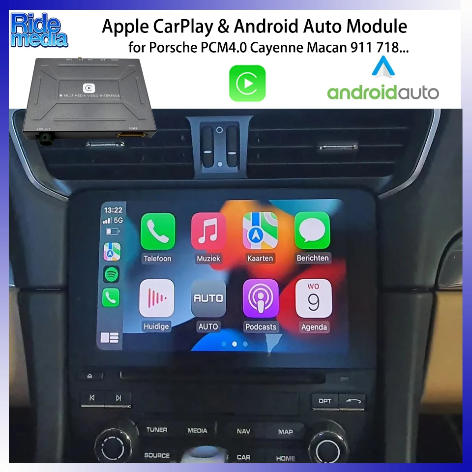 RideMedia 2026 Wireless Apple CarPlay Integration Module for Porsche PCM4.0 Cayenne Macan Panamera 911 718  2016-2019
